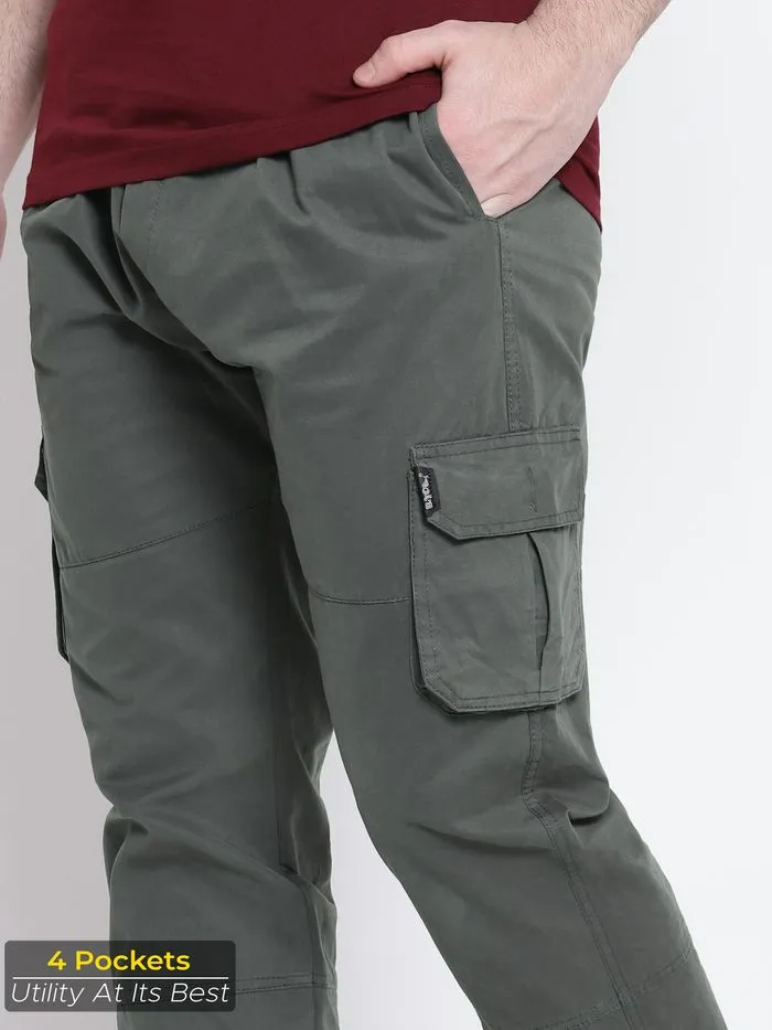 Buy Matte Grey Dual Pocket Cargo Joggers Online in India -Beyoung