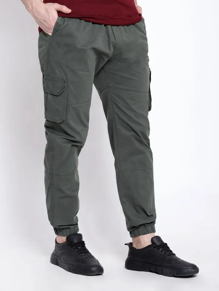 Buy Matte Grey Dual Pocket Cargo Joggers Online in India -Beyoung