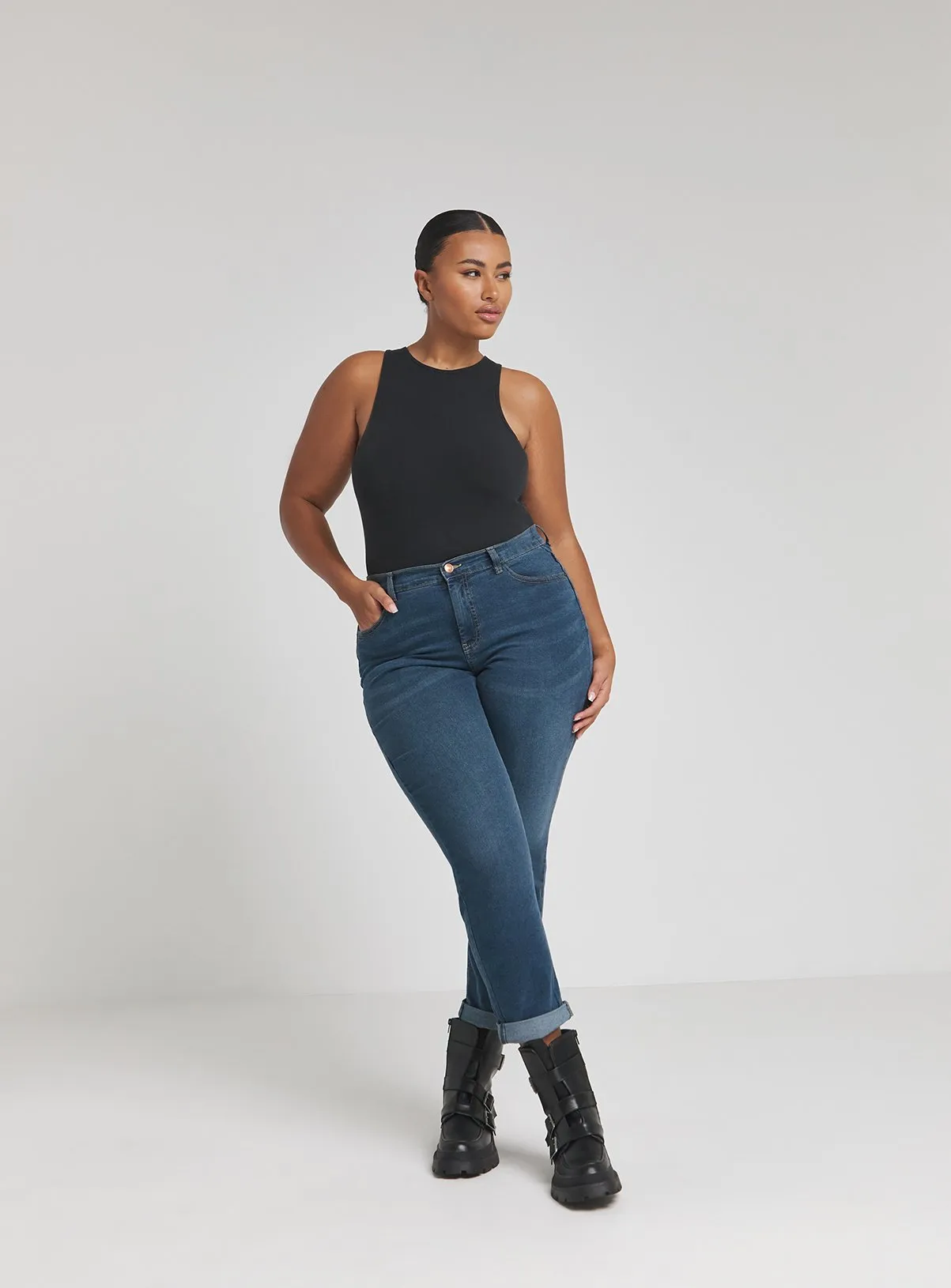 Buy SIMPLY BE 24/7 Mid Vintage Blue Boyfriend Jean 32 | Jeans | Tu