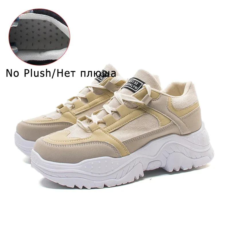 Casual Women's 6cm Comfortable Breathable Platform Wedge Sneakers Shoes