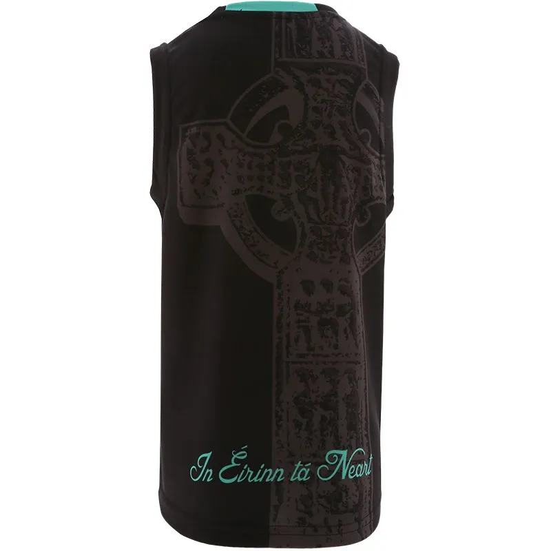 Celtic Cross Hooped Kids' Vest Black / Green