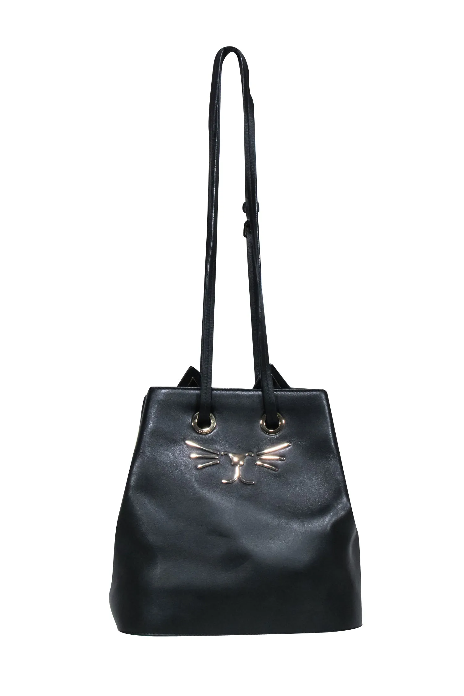 Charlotte Olympia - Black Leather Feline Bucket Bag