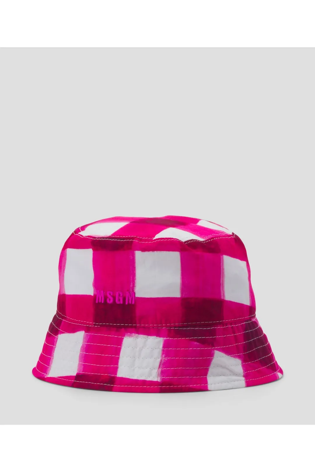 Checked Logo-Embroidered Cotton Bucket Hat