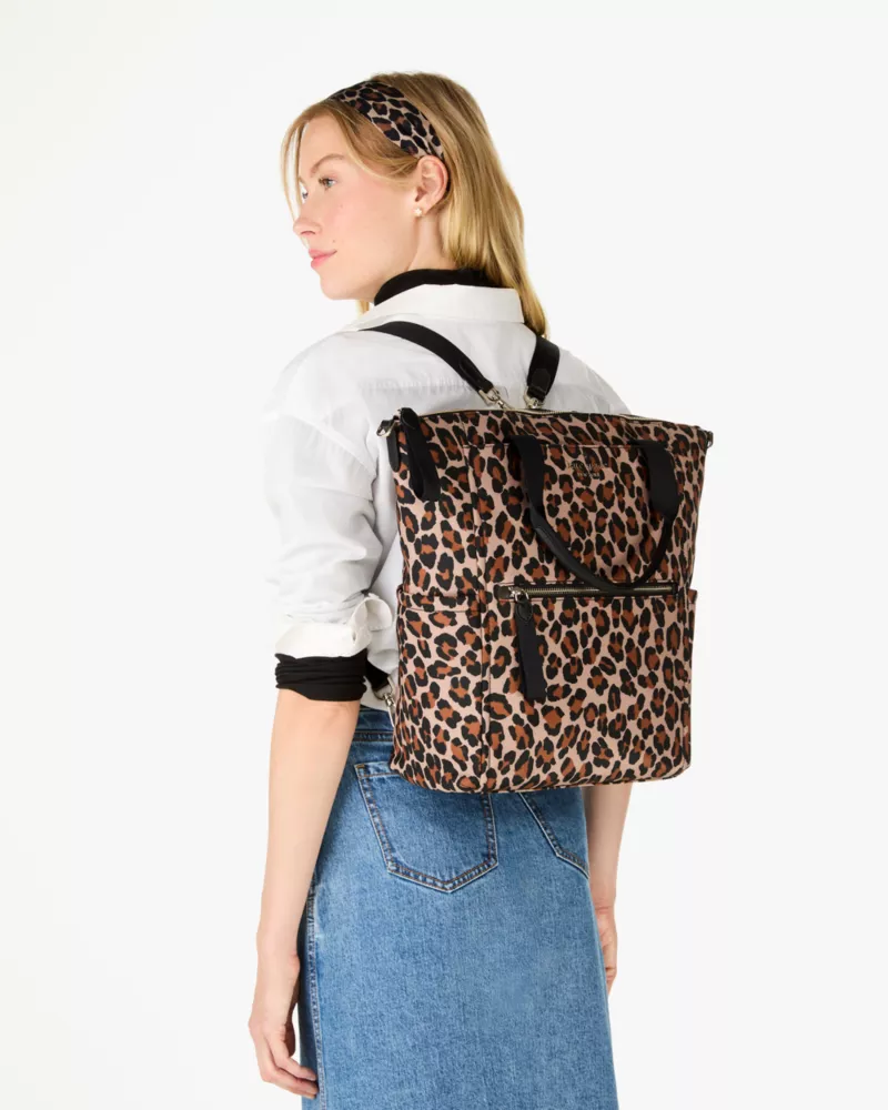 Chelsea Spotted Leopard Large Convertible Backpack | Kate Spade GB