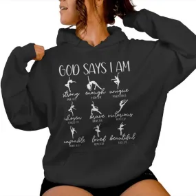 Christian God Says I Am Bible Verse Religious Ballet Dancer Women Hoodie