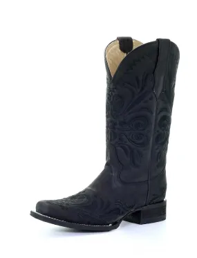 Circle G Black Filigree Embroidered Ladies' Boot