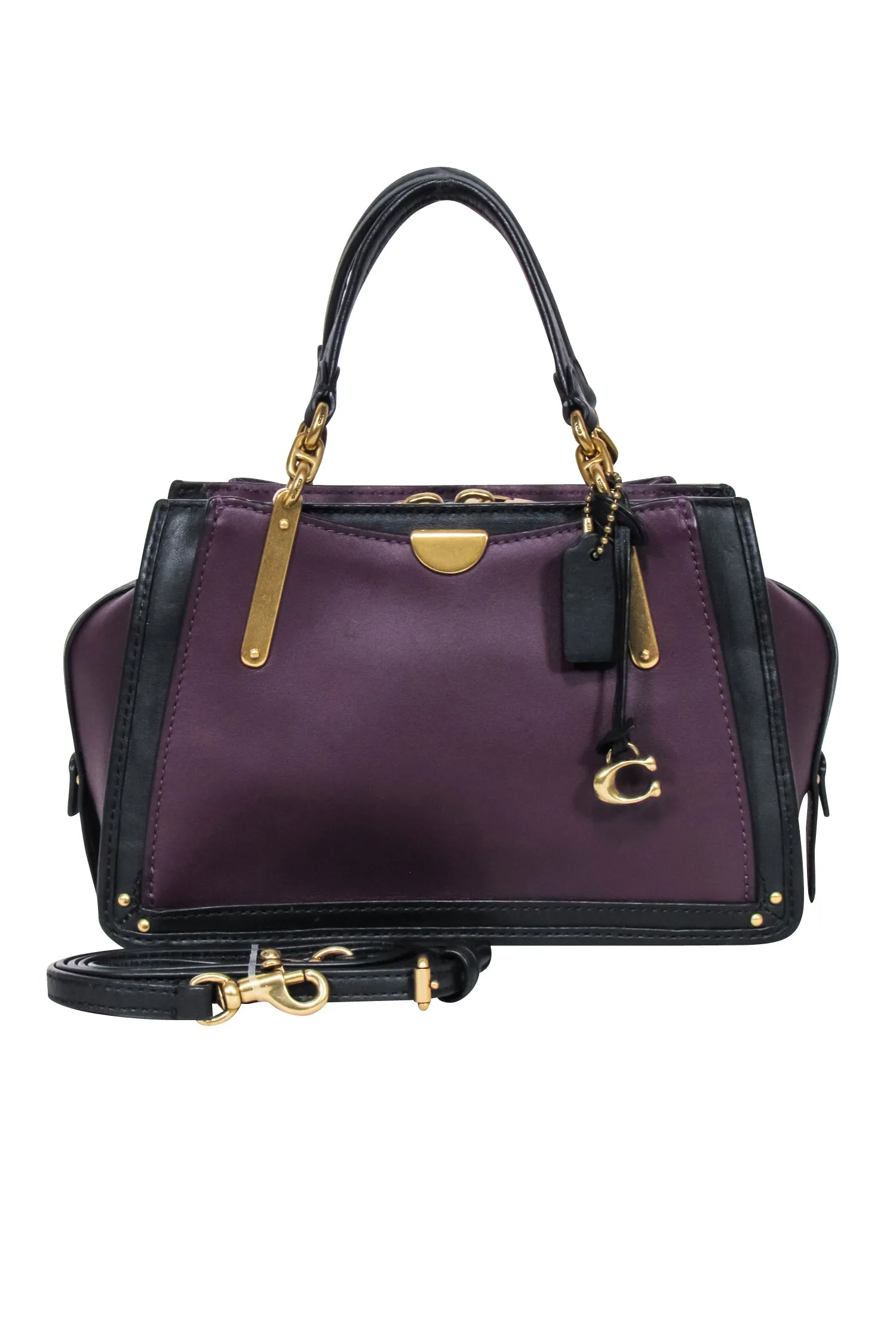 Coach - Plum Purple & Black Leather Mini Dreamer Bag