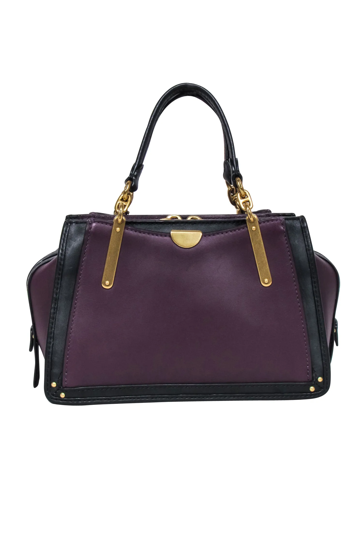 Coach - Plum Purple & Black Leather Mini Dreamer Bag