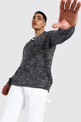 Contrast Rib Oversized Jumper | boohooMAN UK