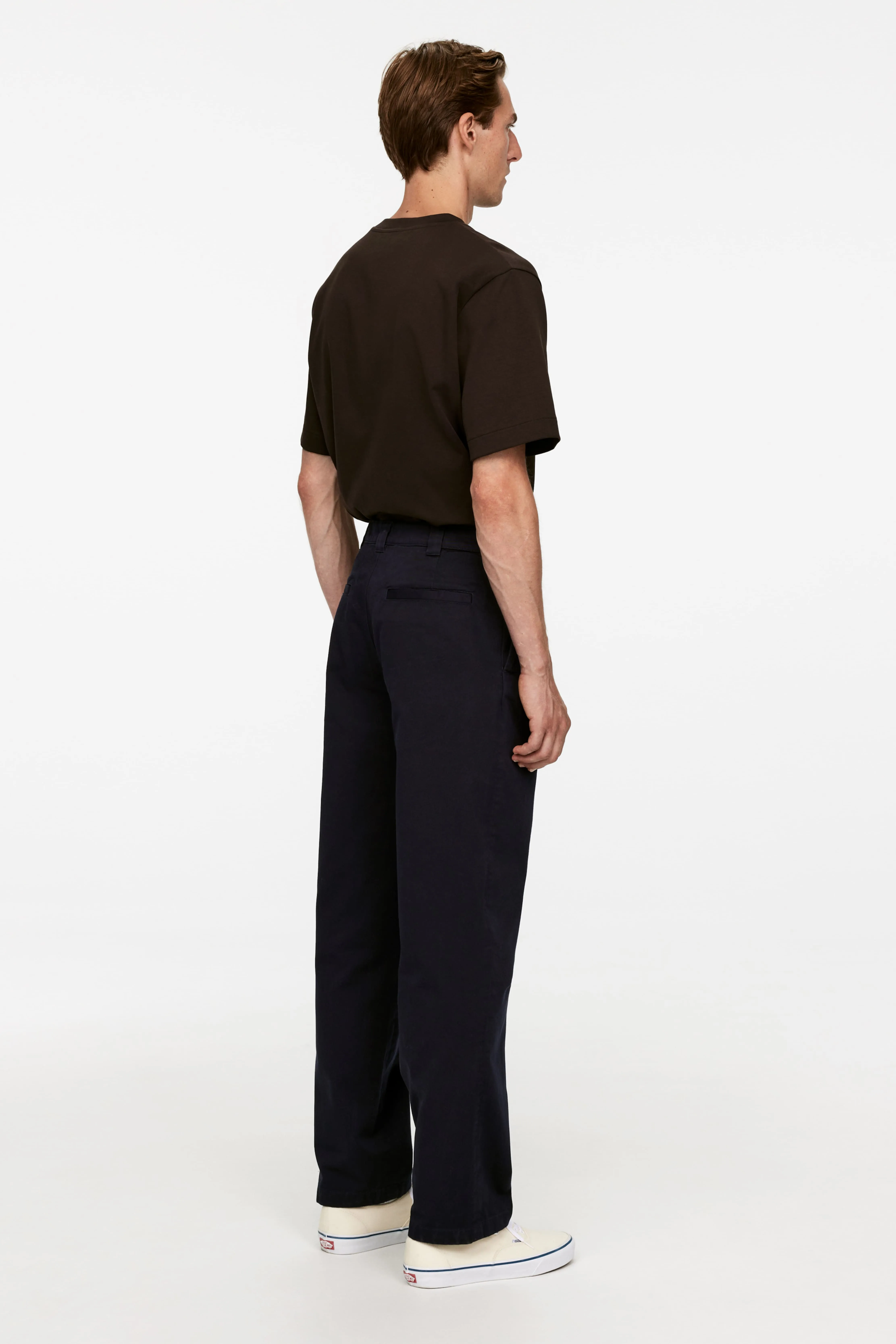 Cotton Twill Trousers - Regular waist - Long - Dark Blue - Men | H&M GB