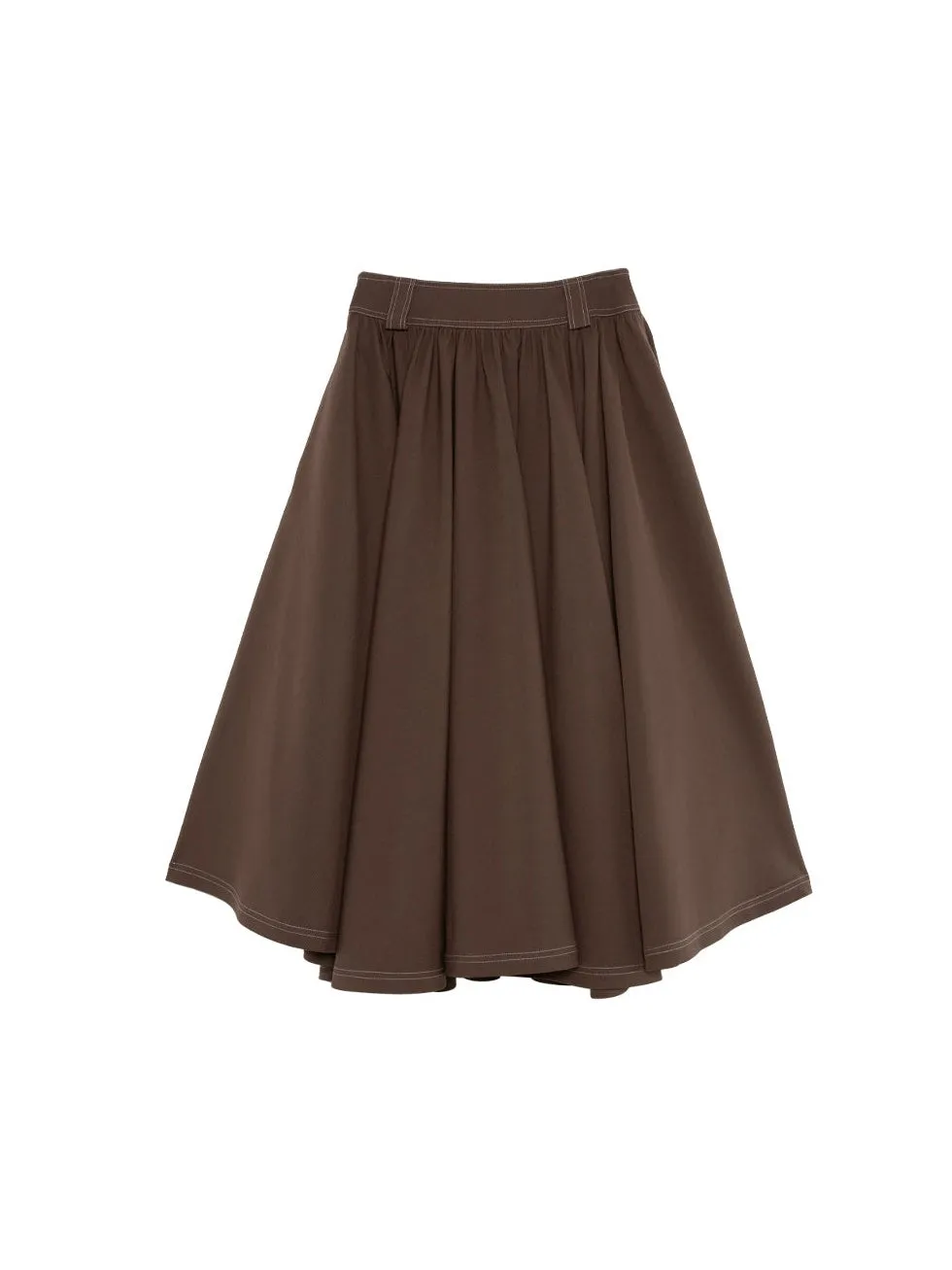 Curved Hem Mid-length Umbrella Skirt