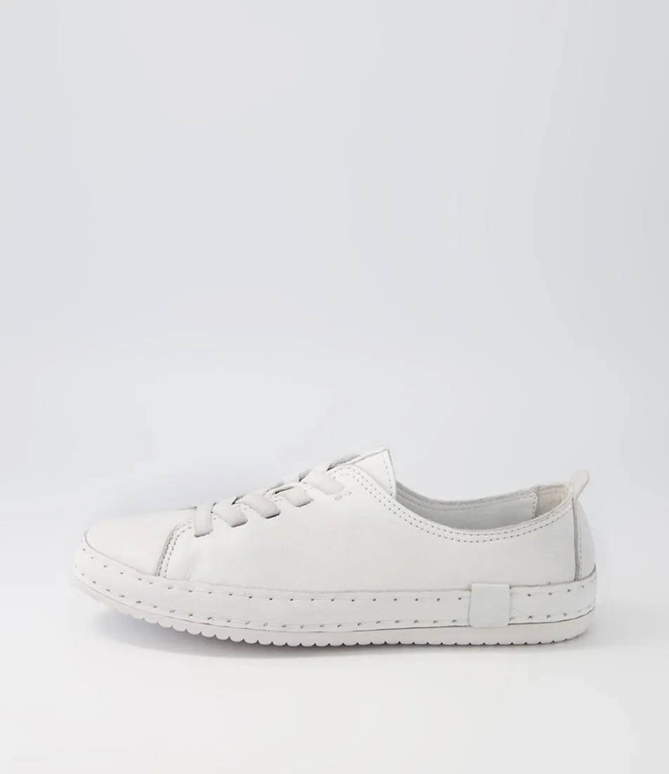 DIANA FERRARI Pleasin White Leather Sneakers