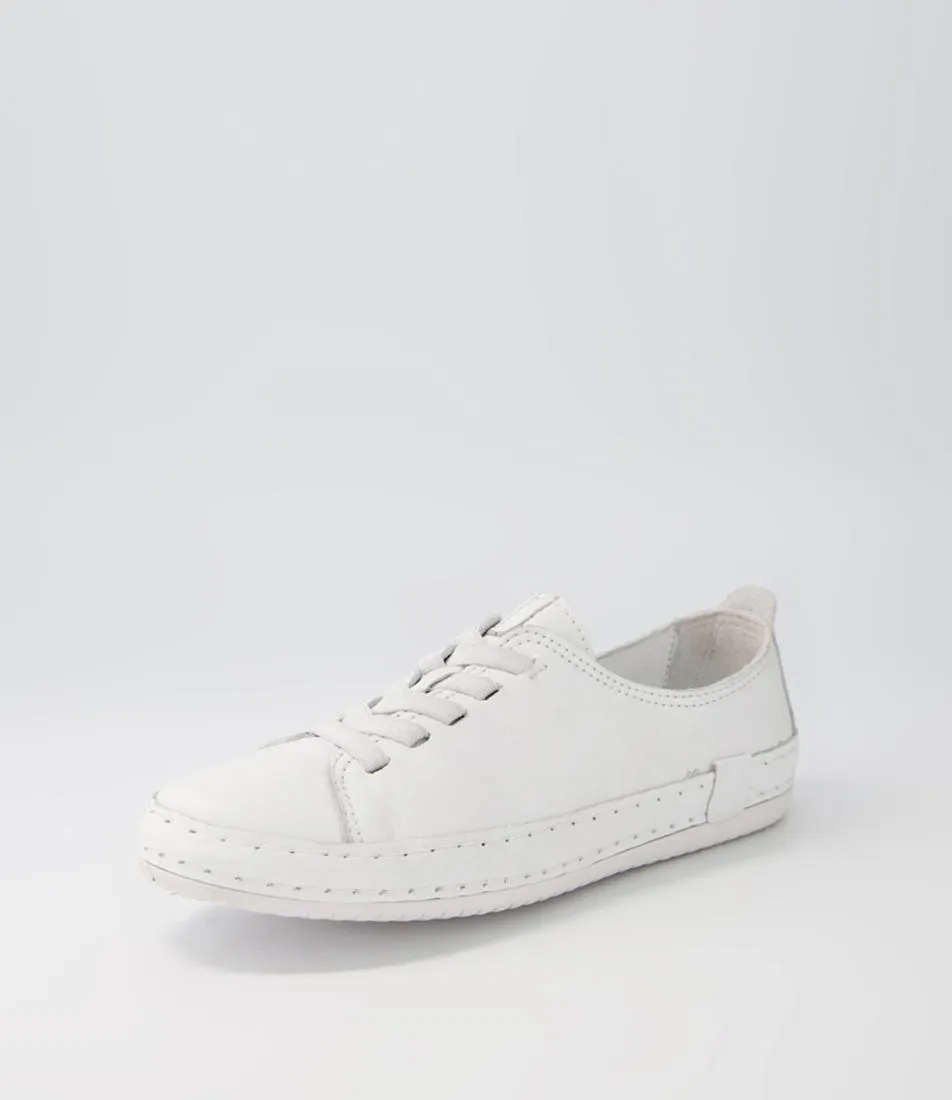 DIANA FERRARI Pleasin White Leather Sneakers