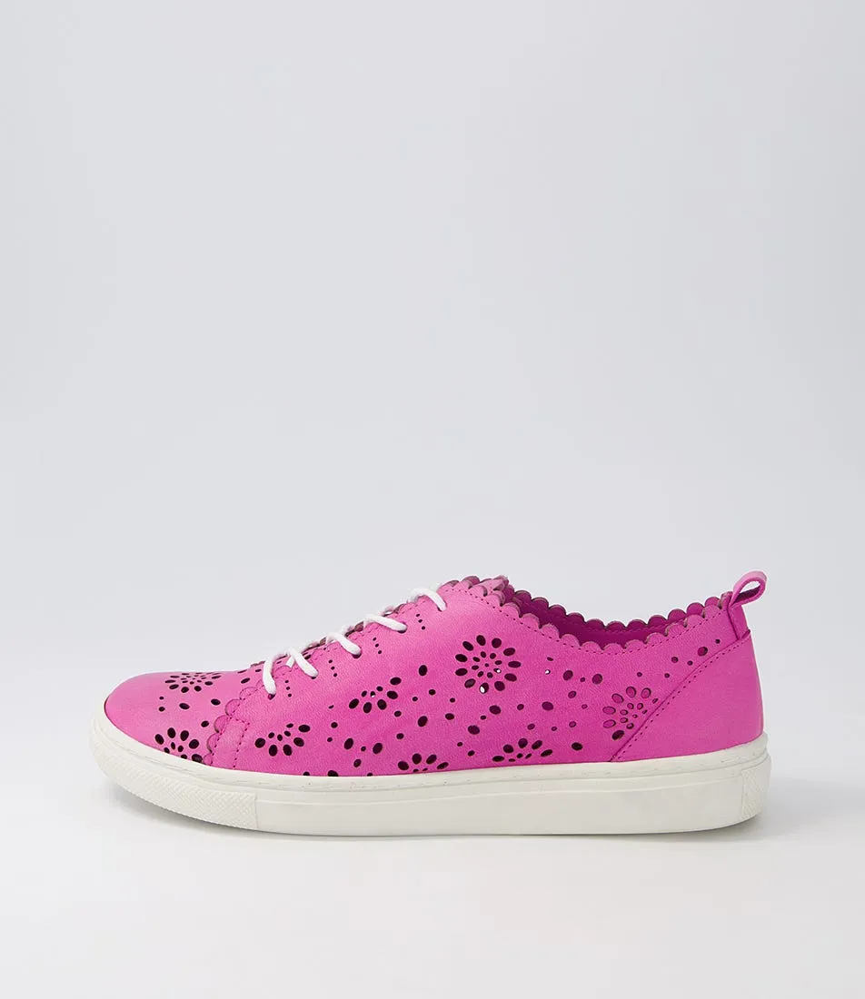 DIANA FERRARI Sabrina Fuchsia Leather Sneakers