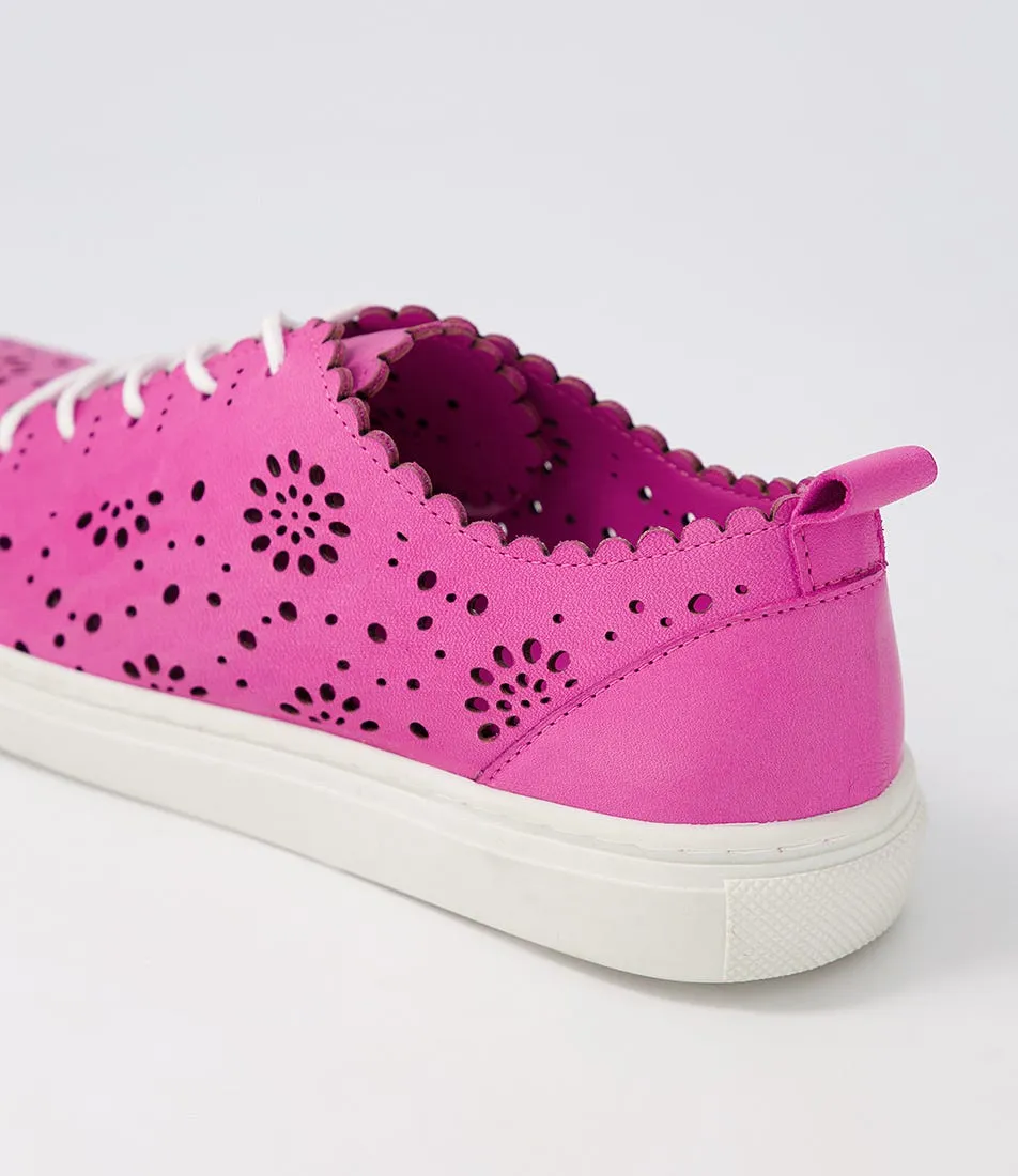 DIANA FERRARI Sabrina Fuchsia Leather Sneakers