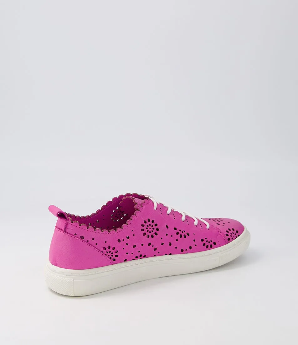 DIANA FERRARI Sabrina Fuchsia Leather Sneakers