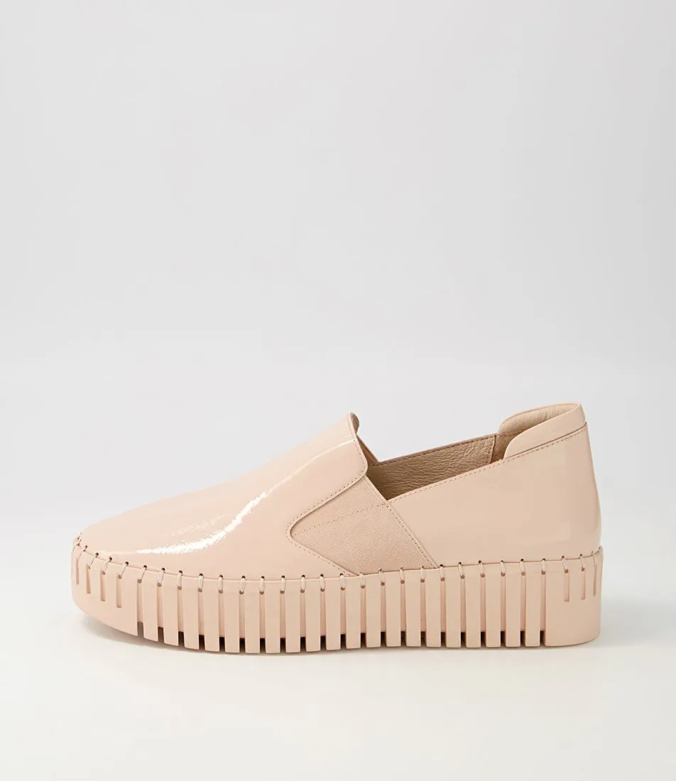 DJANGO & JULIETTE Becca Nude Patent Leather Sneakers