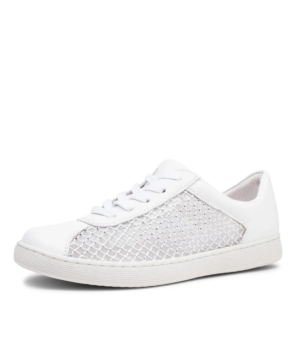 DJANGO & JULIETTE Dickie White Leather Jewels Sneakers