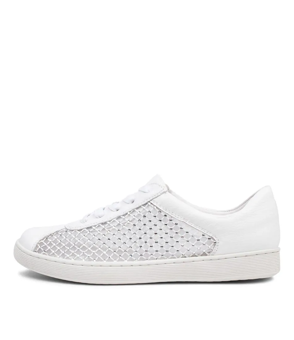 DJANGO & JULIETTE Dickie White Leather Jewels Sneakers