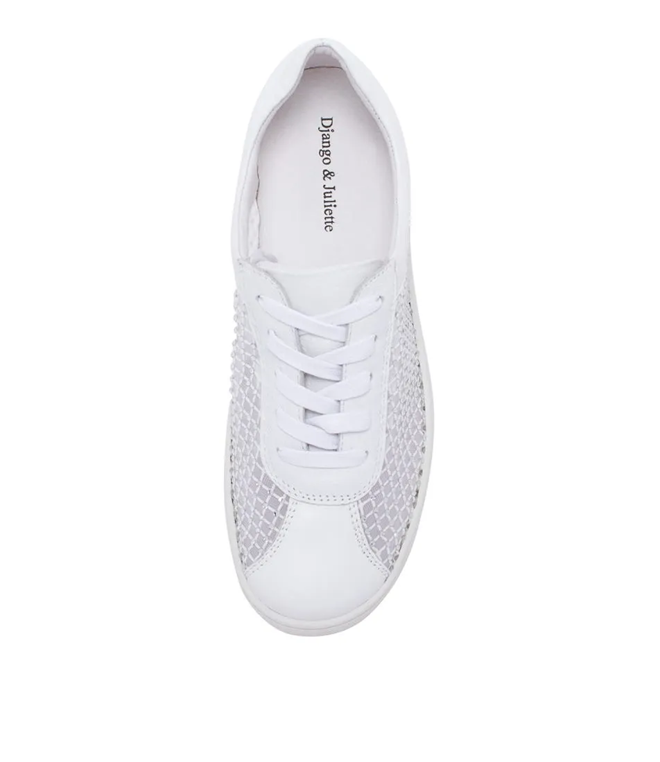 DJANGO & JULIETTE Dickie White Leather Jewels Sneakers