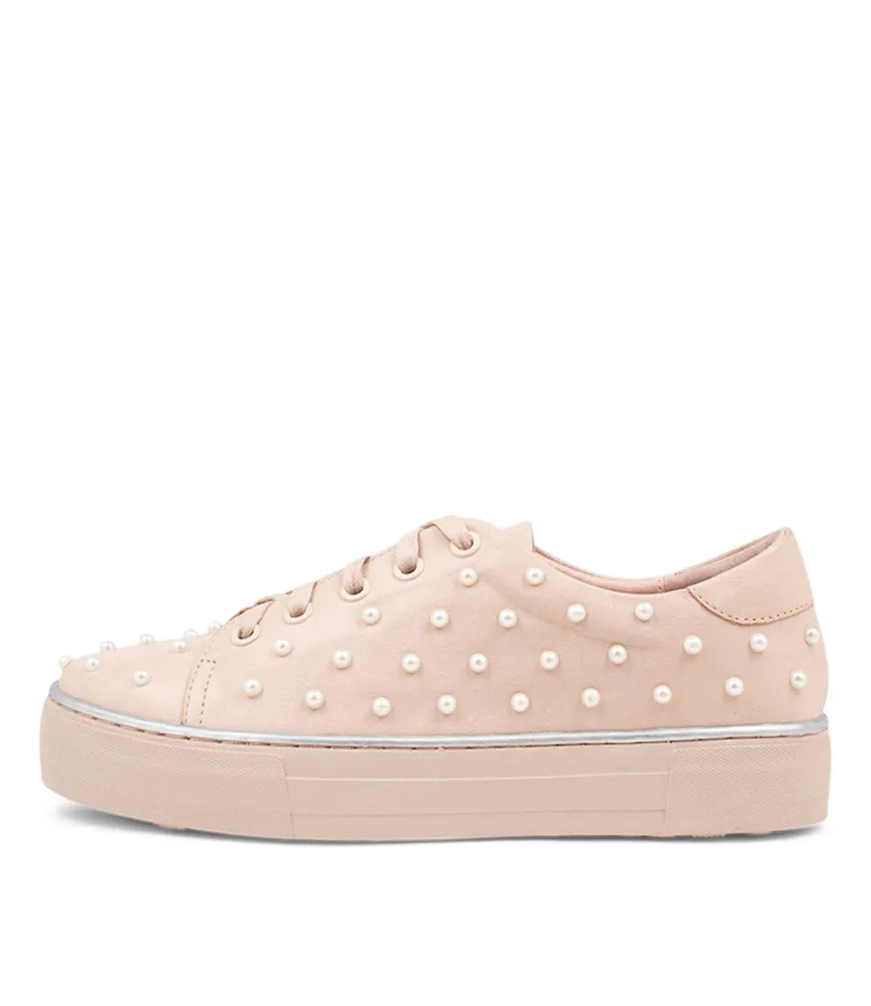 DJANGO & JULIETTE Faif Pale Pink Leather Sneakers