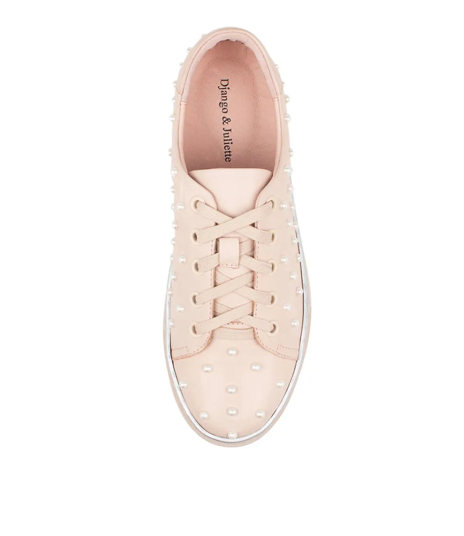 DJANGO & JULIETTE Faif Pale Pink Leather Sneakers