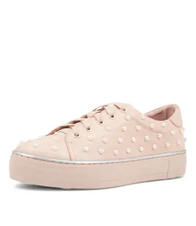 DJANGO & JULIETTE Faif Pale Pink Leather Sneakers