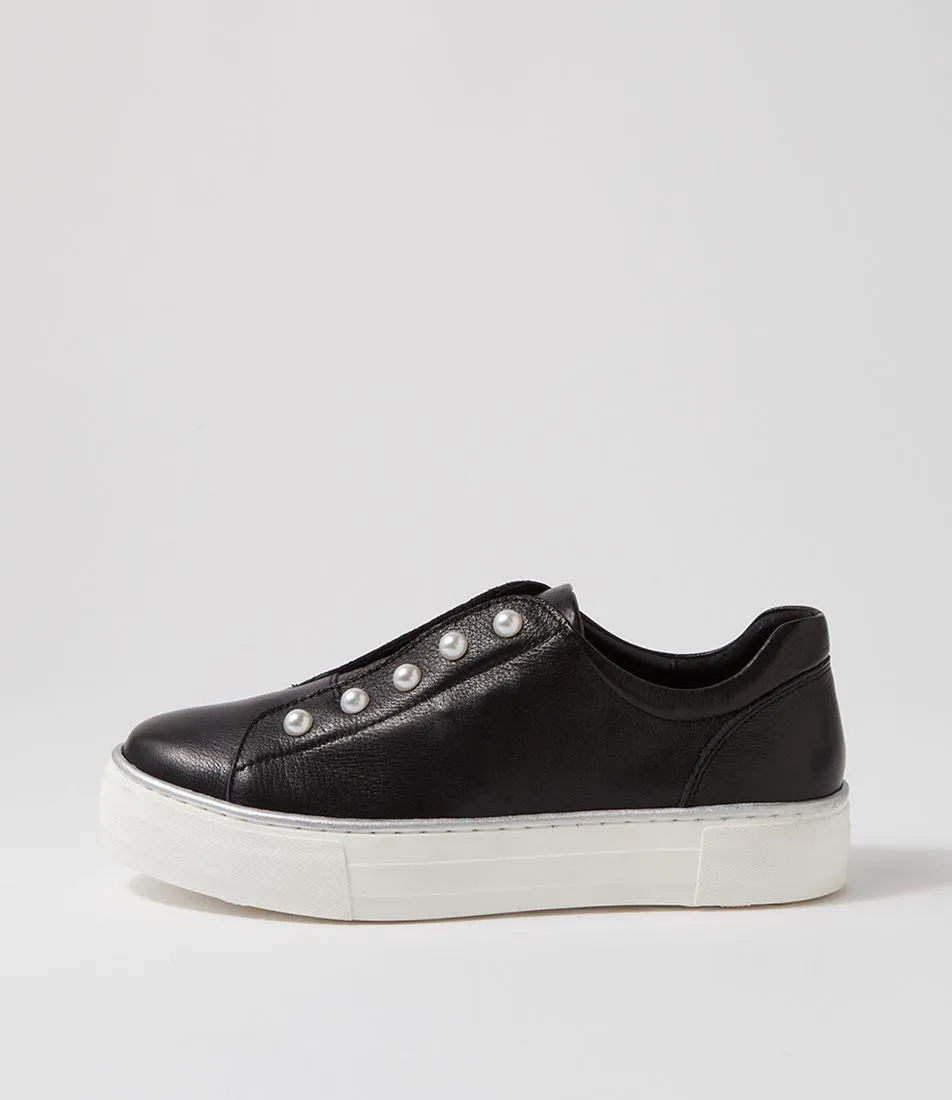 DJANGO & JULIETTE Fearl Black White Leather Sneakers