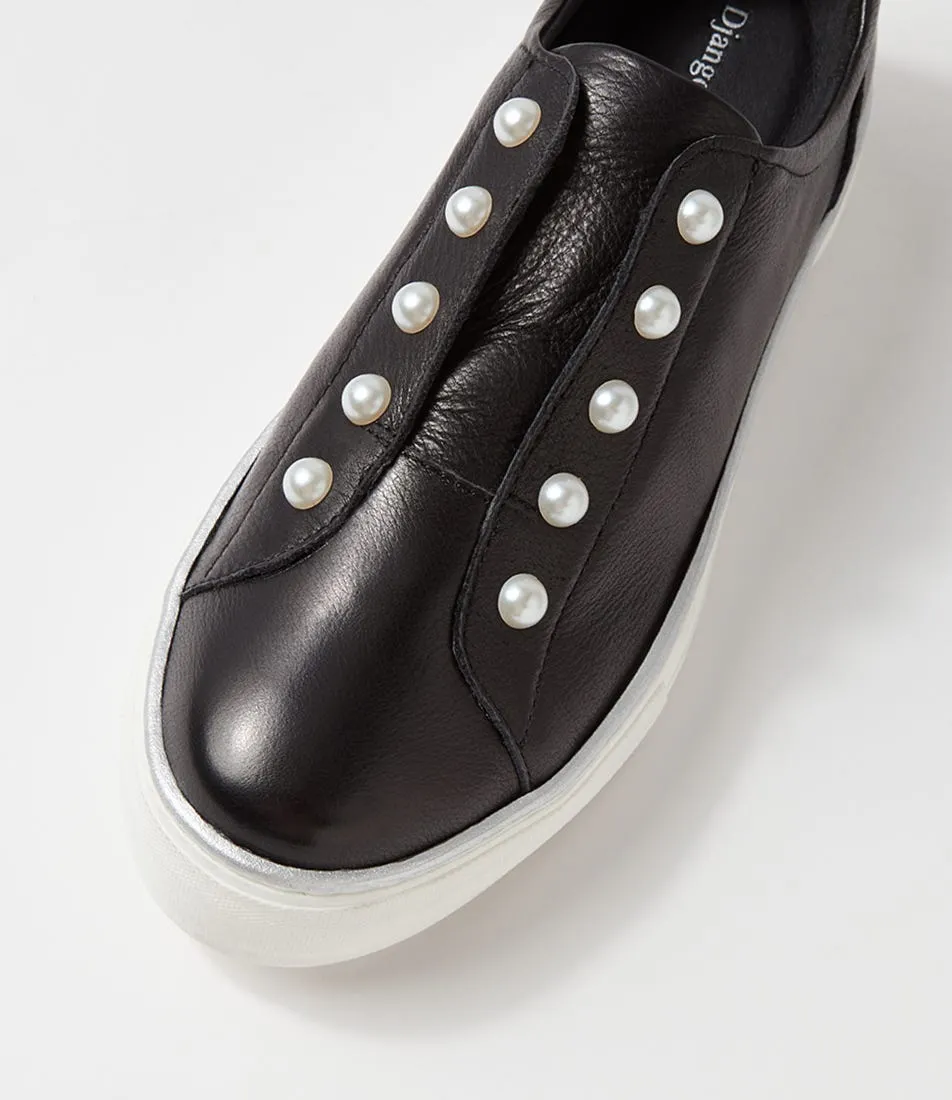 DJANGO & JULIETTE Fearl Black White Leather Sneakers