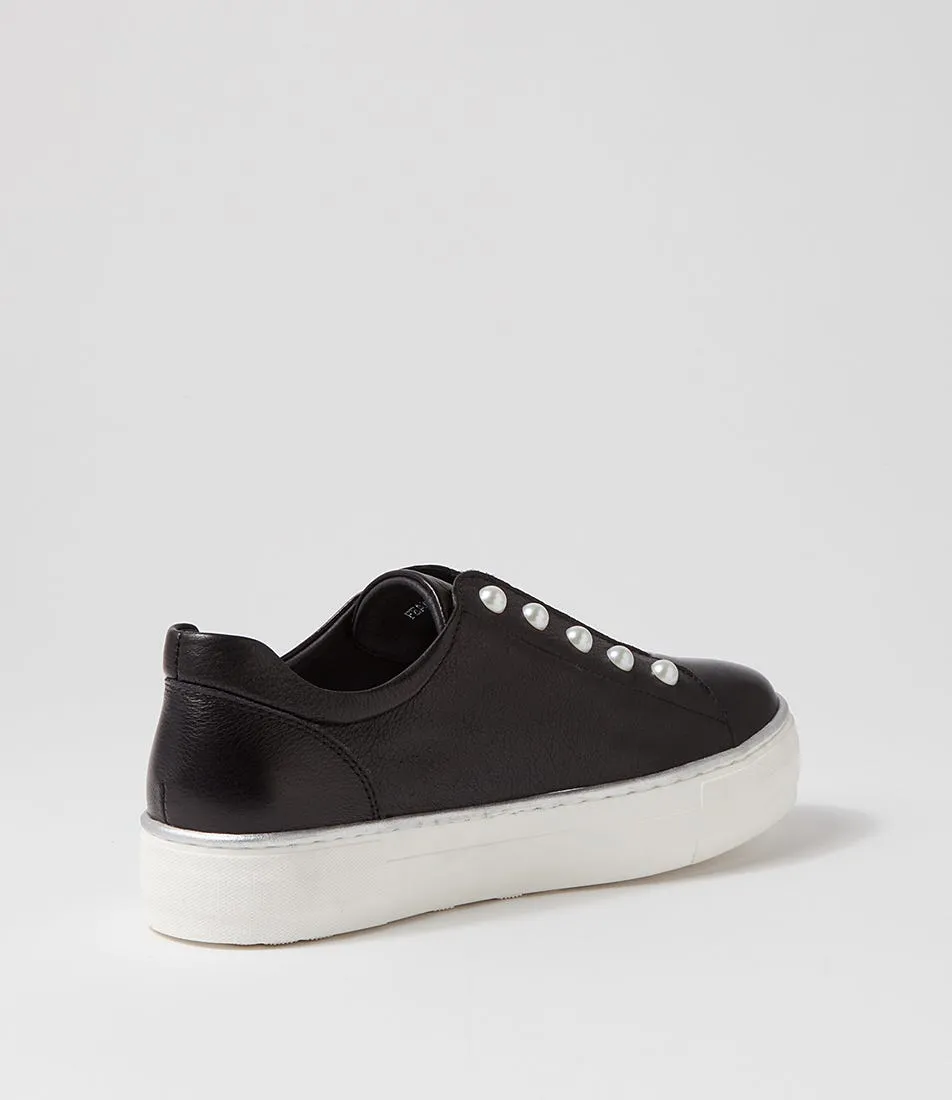 DJANGO & JULIETTE Fearl Black White Leather Sneakers