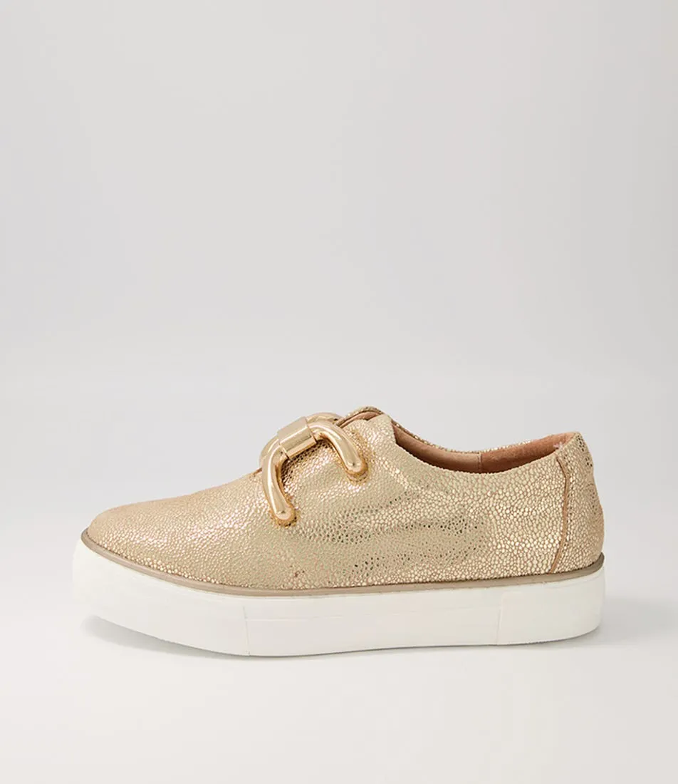 DJANGO & JULIETTE Filpy Champagne Speckle Leather Sneakers