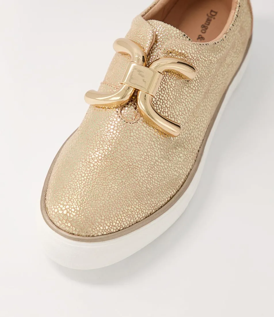 DJANGO & JULIETTE Filpy Champagne Speckle Leather Sneakers