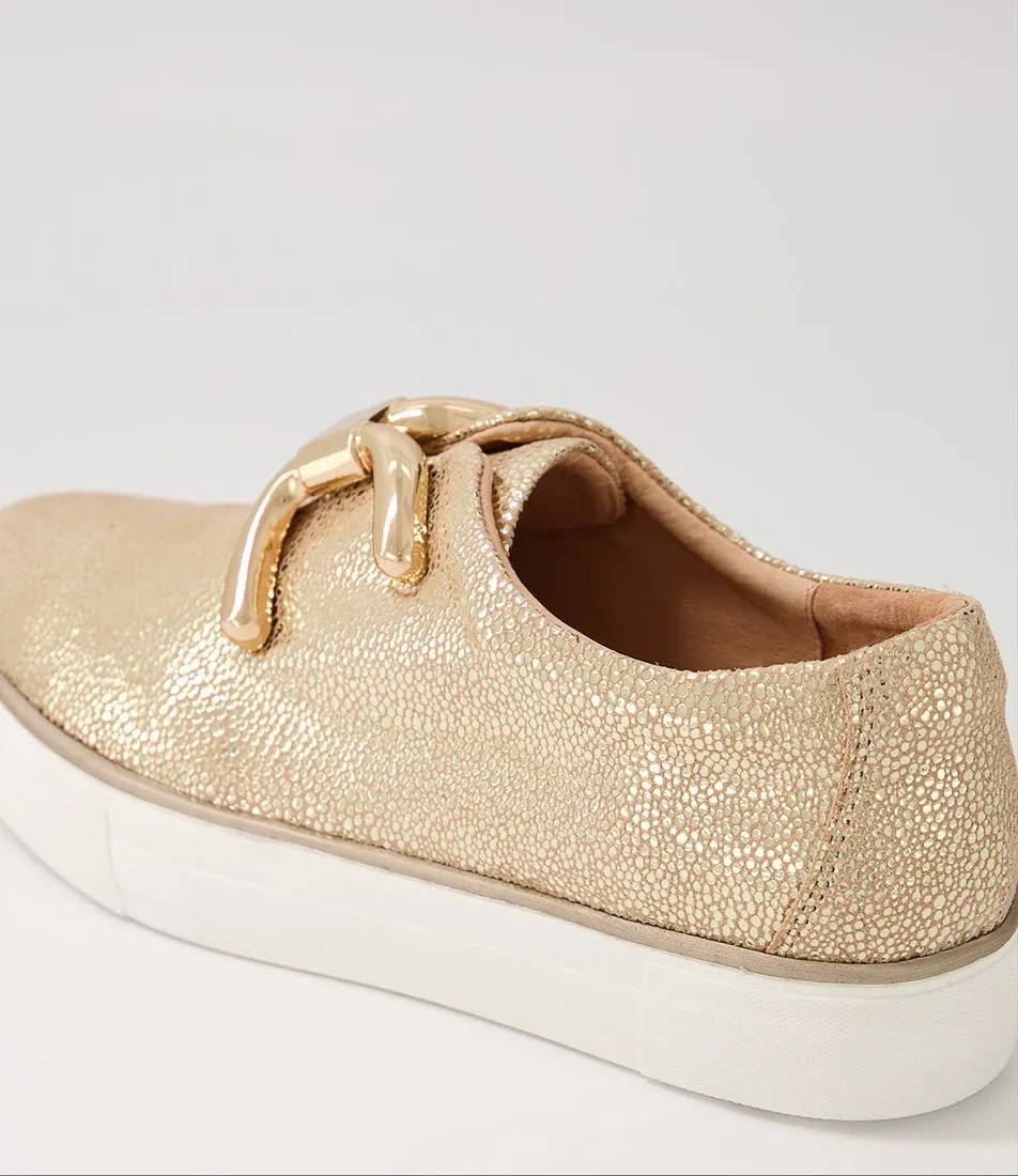 DJANGO & JULIETTE Filpy Champagne Speckle Leather Sneakers