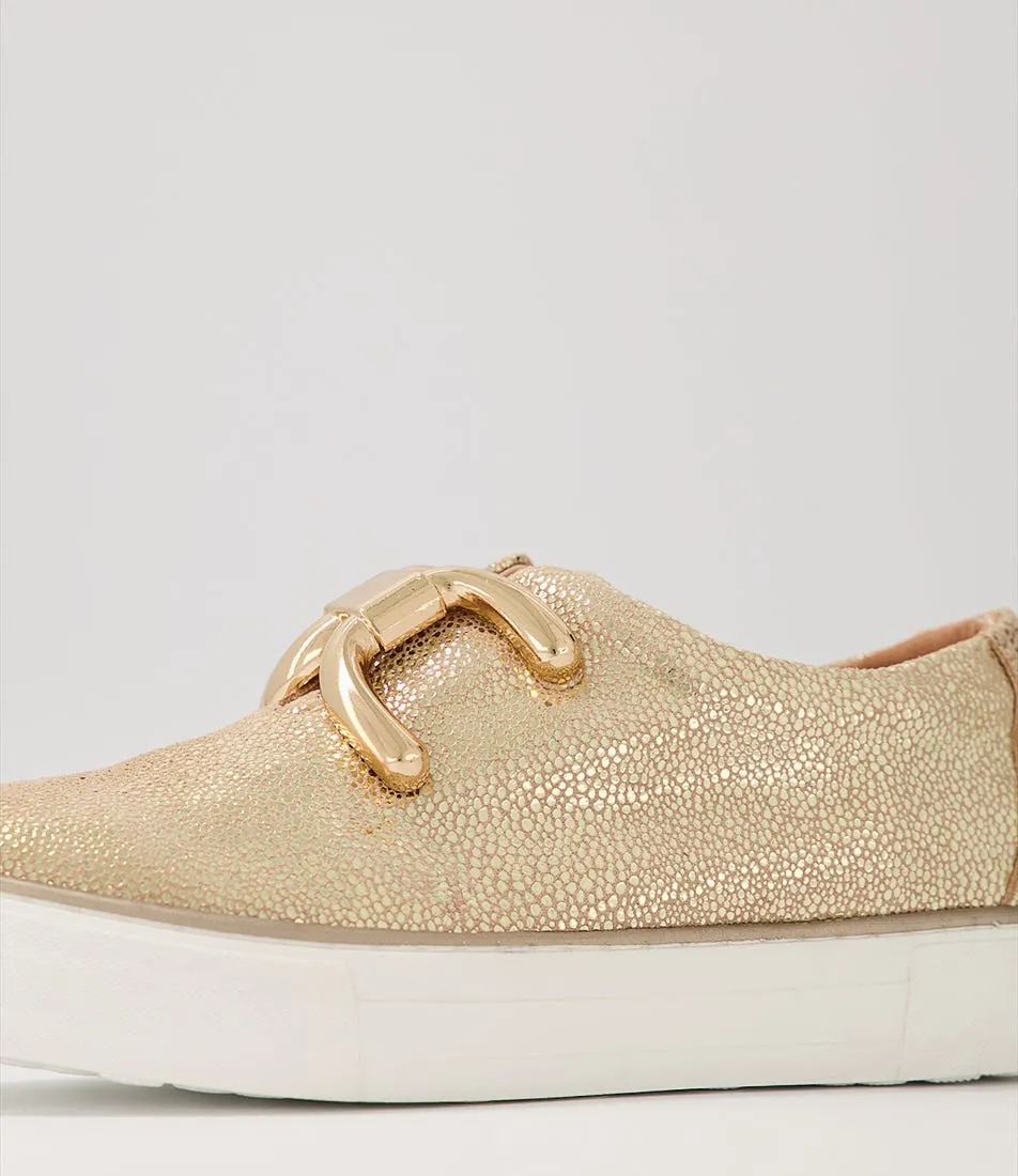 DJANGO & JULIETTE Filpy Champagne Speckle Leather Sneakers