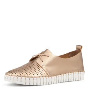 DJANGO & JULIETTE Huston Champagne Leather Sneakers Ws