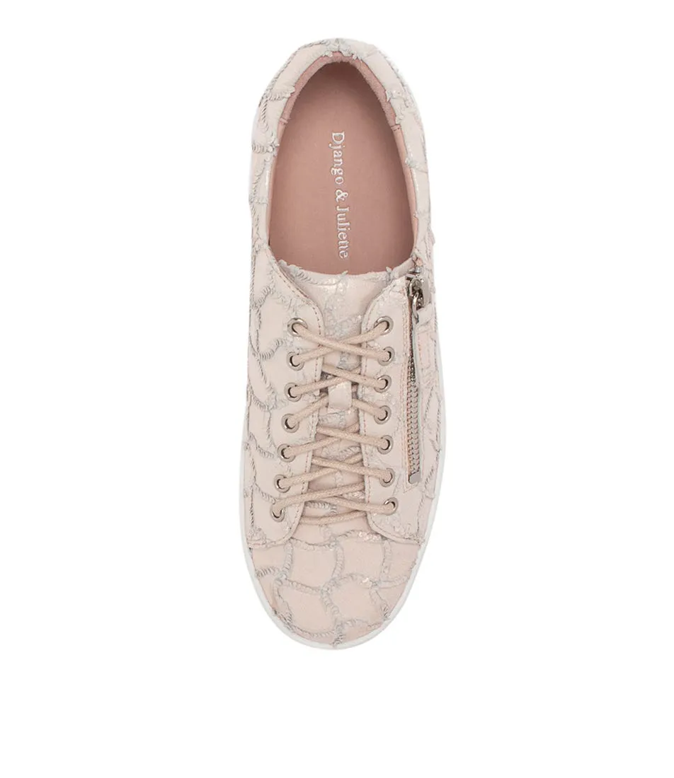 DJANGO & JULIETTE Laila Nude Frill Leather Sneakers