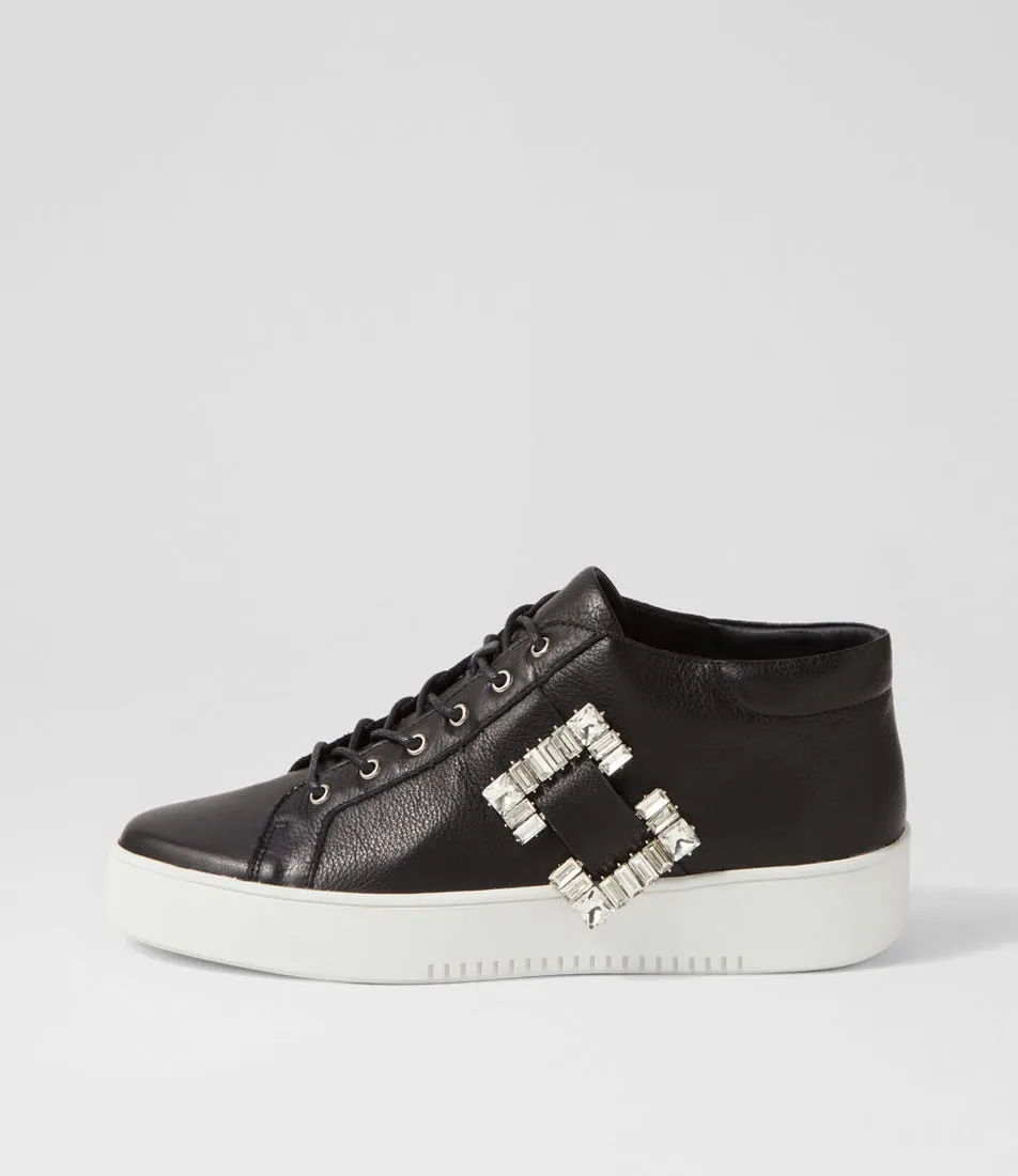 DJANGO & JULIETTE Larine Black White Leather Sneakers