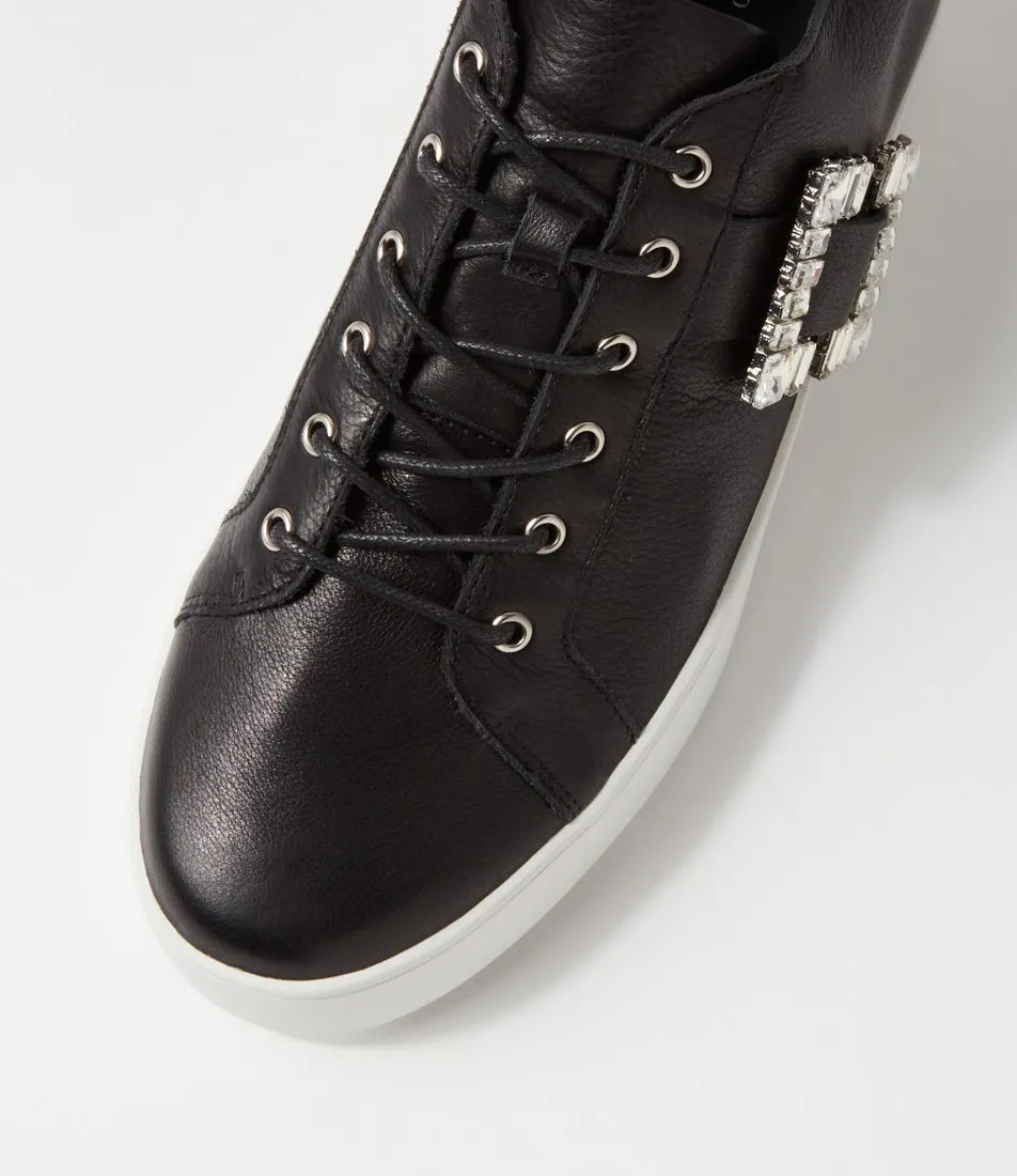 DJANGO & JULIETTE Larine Black White Leather Sneakers