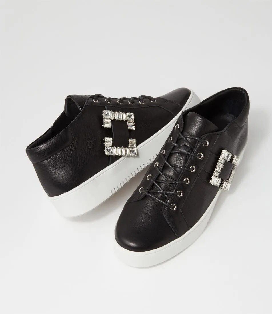 DJANGO & JULIETTE Larine Black White Leather Sneakers