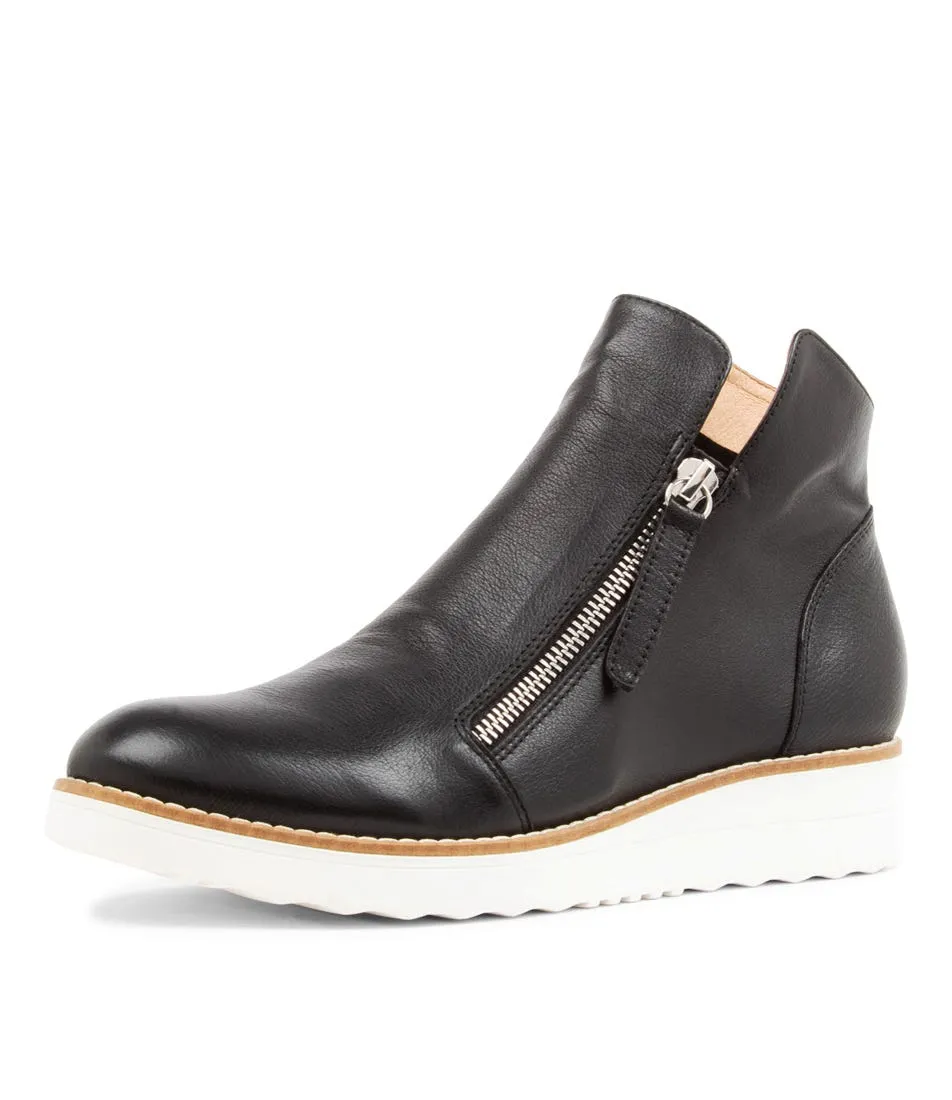 DJANGO & JULIETTE Ohmy Black Leather Sneakers Ws