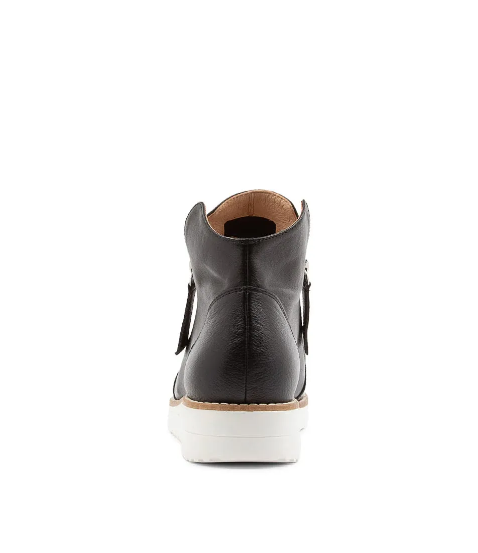 DJANGO & JULIETTE Ohmy Black Leather Sneakers Ws