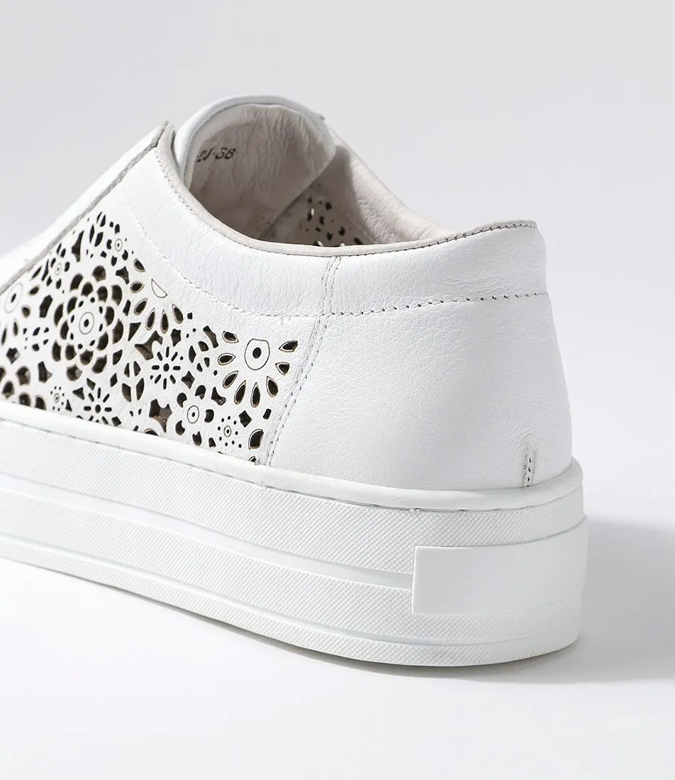 DJANGO & JULIETTE Seong White Leather Sneakers