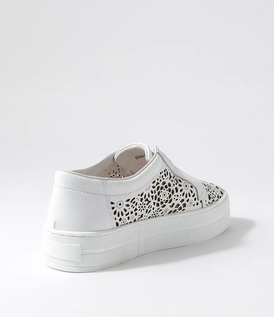 DJANGO & JULIETTE Seong White Leather Sneakers