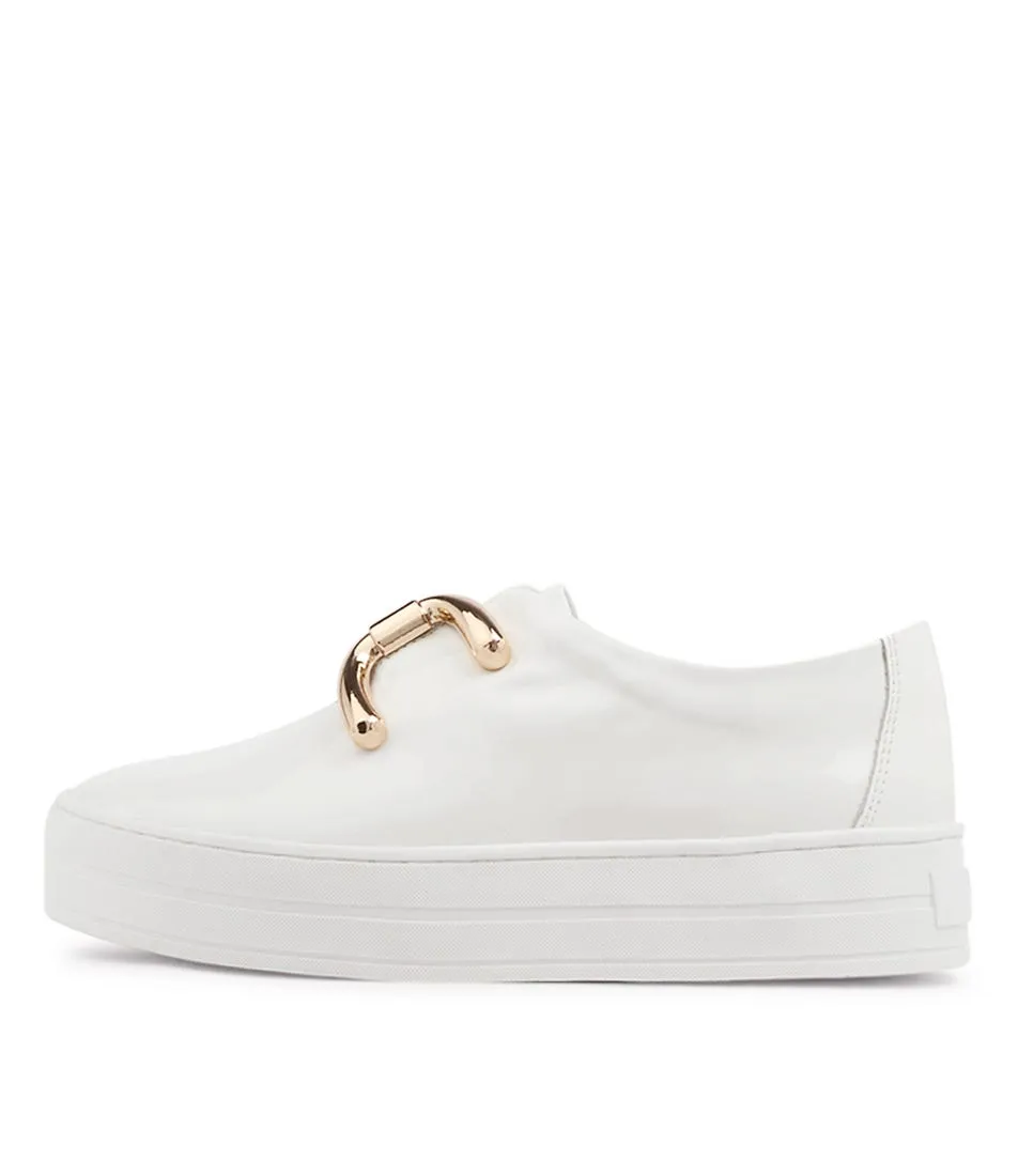 DJANGO & JULIETTE Shelina White Patent Leather Sneakers