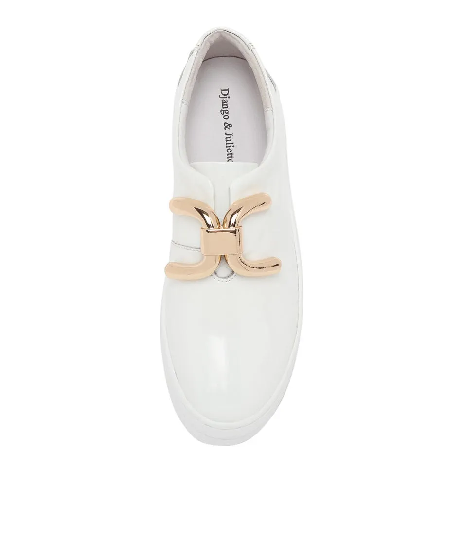 DJANGO & JULIETTE Shelina White Patent Leather Sneakers