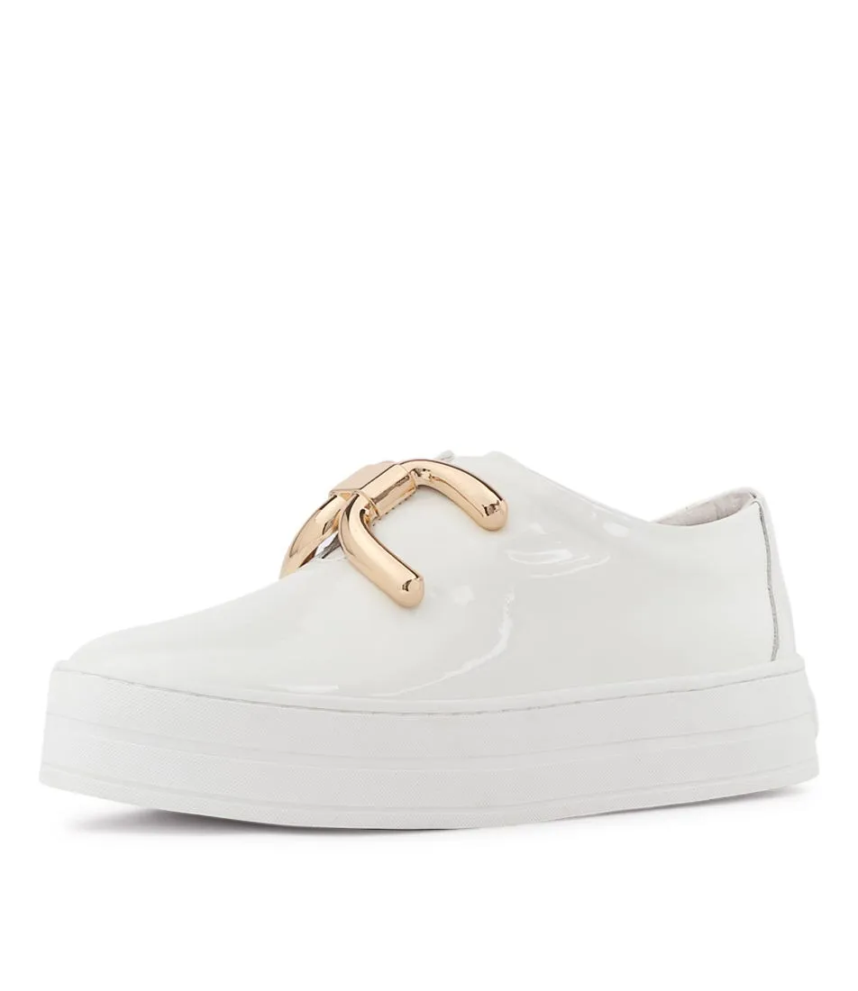 DJANGO & JULIETTE Shelina White Patent Leather Sneakers