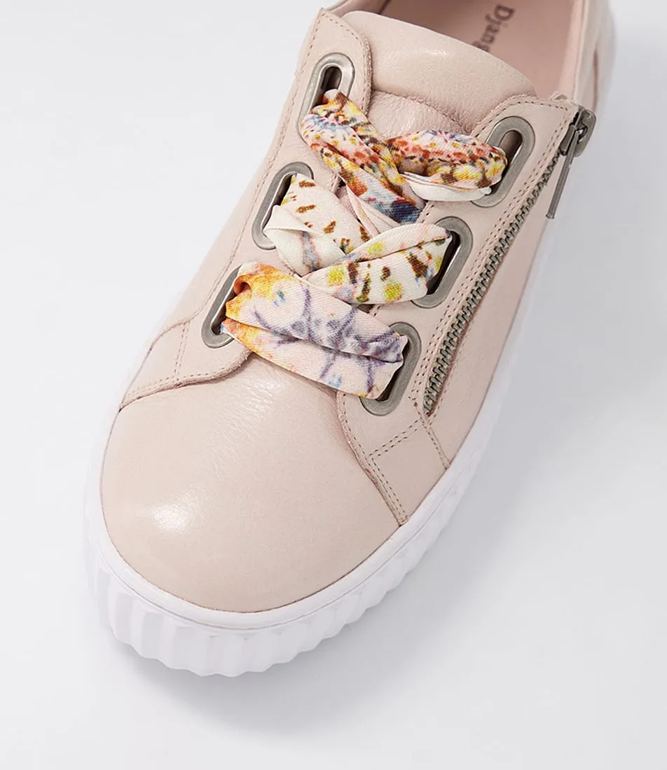 DJANGO & JULIETTE Ufina Pale Pink White Leather Sneakers