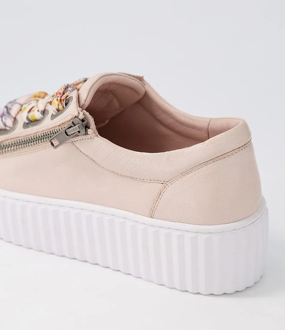 DJANGO & JULIETTE Ufina Pale Pink White Leather Sneakers