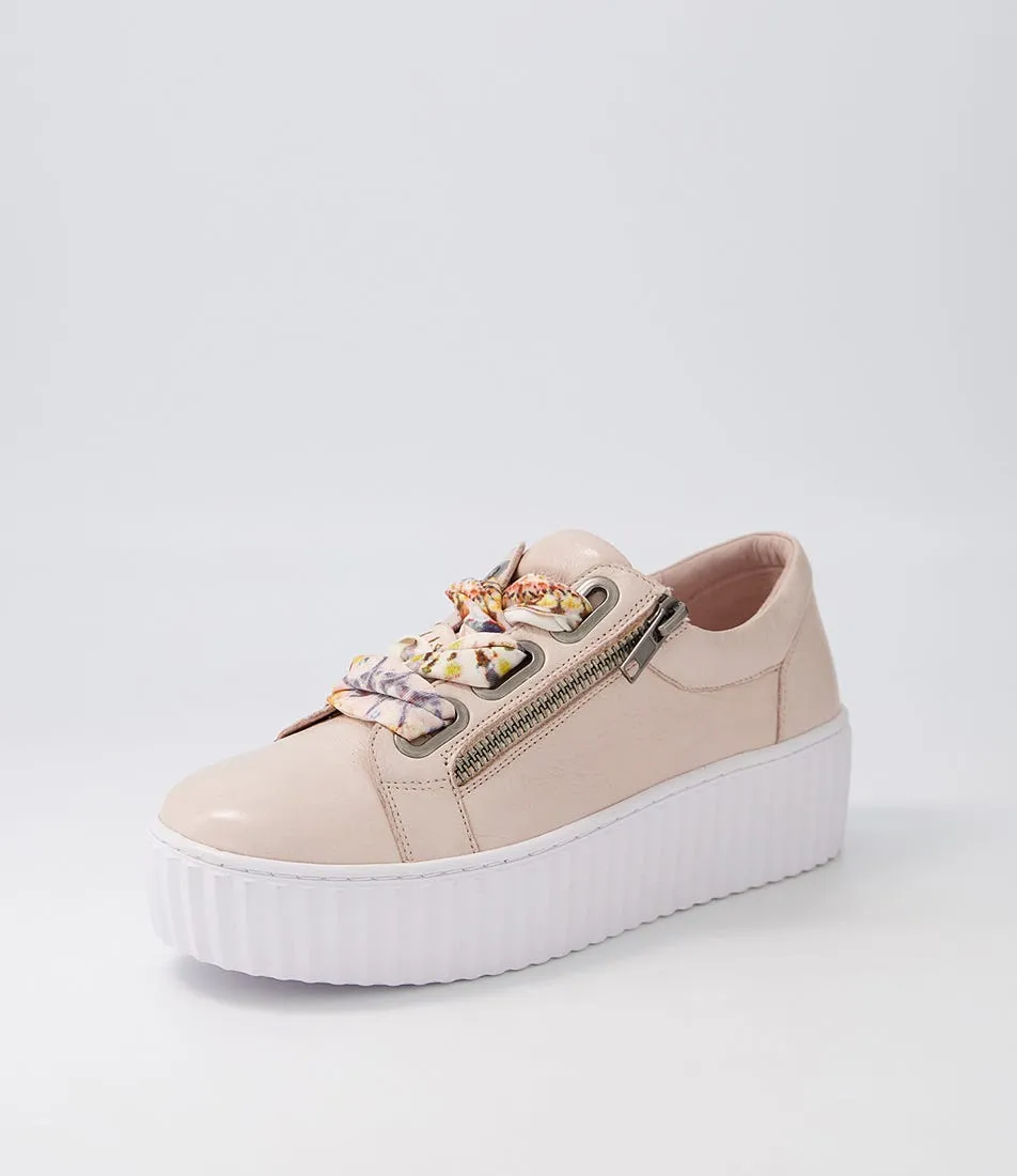 DJANGO & JULIETTE Ufina Pale Pink White Leather Sneakers