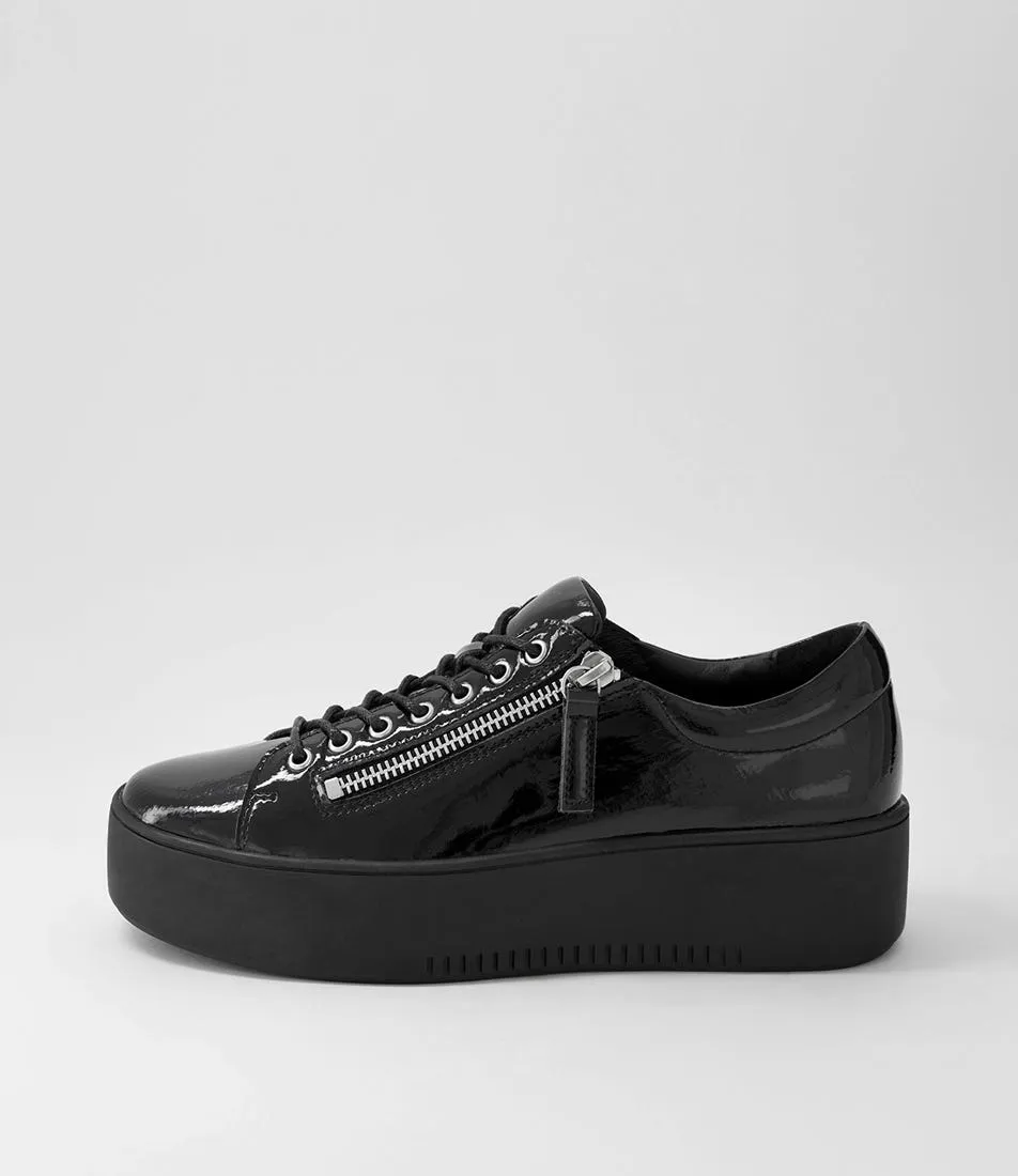 DJANGO & JULIETTE Wolfie Black Patent Leather Sneakers